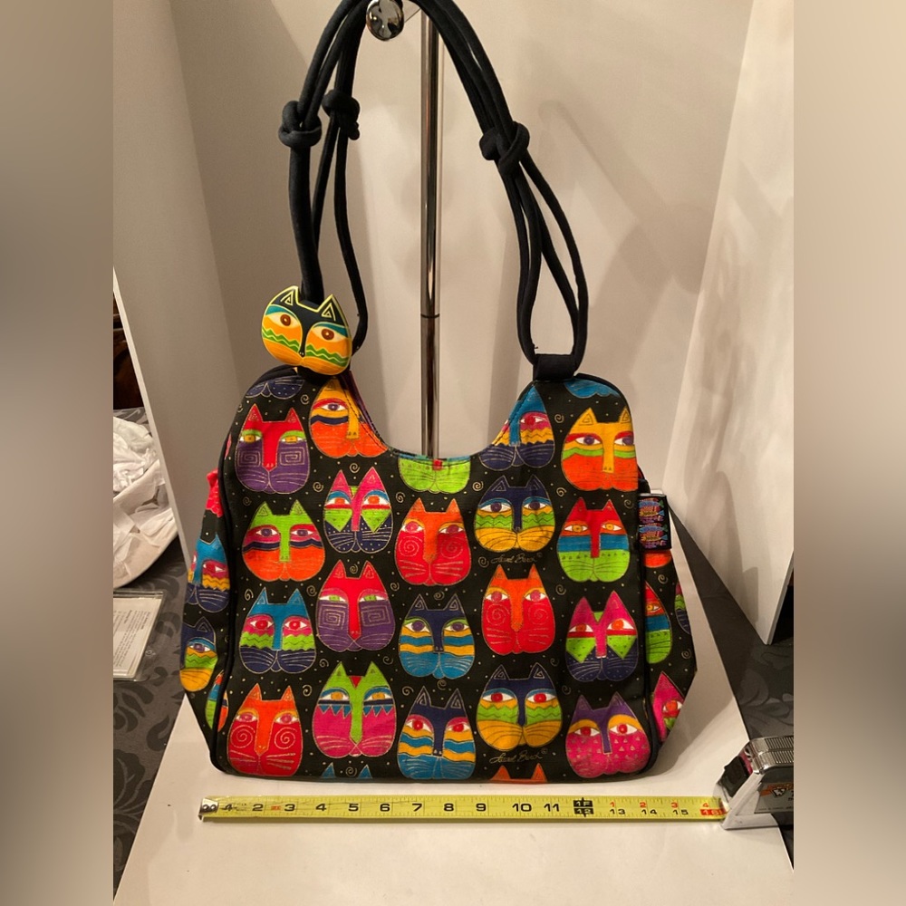 Laurel Burch cat face tote